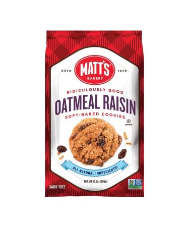 Matt's Bakery | Oatmeal Raisin Cookies | Soft-Baked, Non-GMO, All-Natural Ingredients; Single Pack of Cookies (10.5oz)