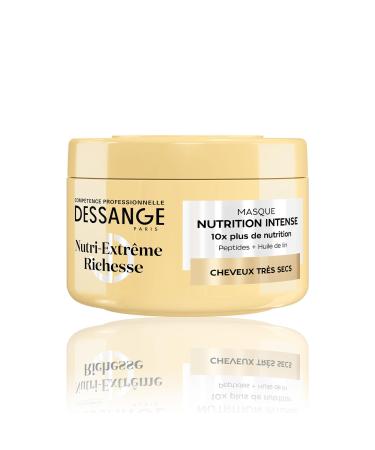 DESSANGE - Masque Cheveux Nutrition Intense Nutri-Extr me Richesse - Formule Enrichie En Peptides & Huile De Lin - Douceur & clat - Cheveux Tr s Secs - 280ml 280mL Masque