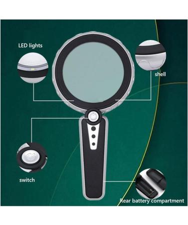 30X HD Reading Magnifying Glasses 3 Lighting Modes 12 LED Handheld Magnifying Glass High Power Lighted Magnifier for Repair Coin (Silver Black) - Buy Online on GoSupps.com