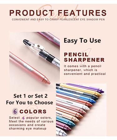 Go Ho 6 PCS Shimmer Cream Eyeshadow Sticks Set - Easy to Color Eye Makeup with Sharpener - Buy Online on GoSupps.com