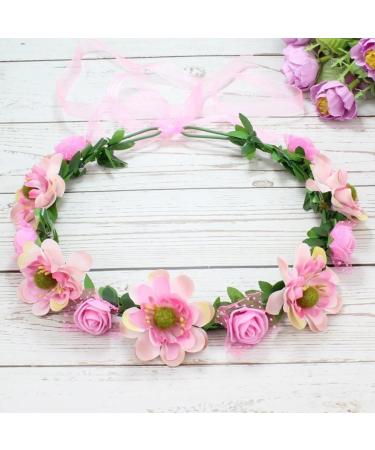 hgnxa Elegant Flower Hairband Bride Flower Crown For Wedding Party Supply Flower Garlands Crown Hair Wreath for Women Milky white - Buy Online on GoSupps.com