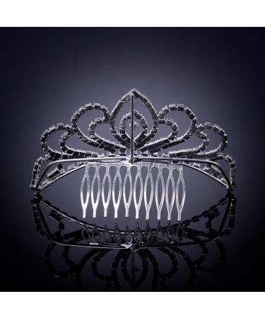 Mini 4.4 Silver Crystal Tiara Crown Headband for Women & Girls - Ideal for Bridal, Wedding, Prom & Parties - Buy Online on GoSupps.com