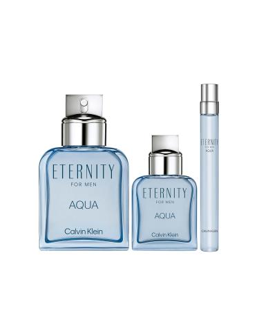 Calvin Klein Eternity Aqua Eau De Toilette Woody Men's Cologne With Notes of Cucumber Sage & Sandalwood Long Lasting Fragrance 3 piece set (3.3 fl oz. + 1 fl oz. + 0.33 fl oz.) - Buy Online on GoSupps.com