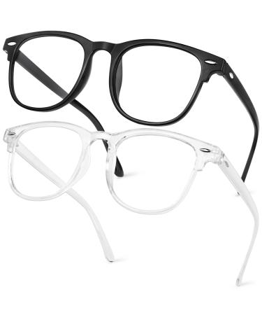 Aomig Blue Light Blasses 2PC Blue -Light filter glasses gaming reading glasses visual aid optics glasses screen glasses unisex protects the eyes and relieves tiredness (black/white)