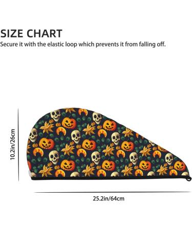 Hair Towel Wrap for Quick Drying - Halloween Skull Towel Turban with Button | Perfect for All Hair Types - Buy Online on GoSupps.com
