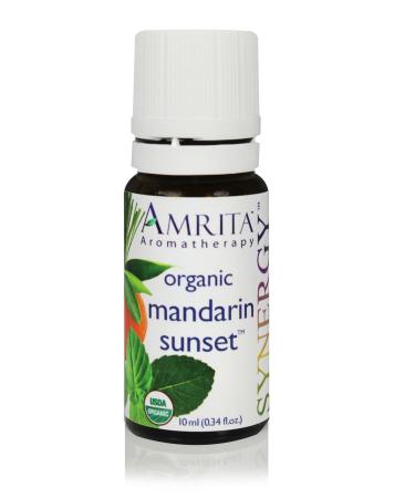 Mandarin Sunset Synergy Essential Oil Blend - Organic Essential Oil Blend of Red Mandarin Lemongrass Holy Basil & Petigrain Mandarine -Size: 10ML 0.34 Fl Oz (Pack of 1)