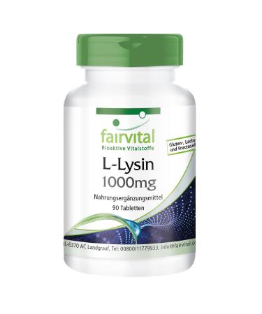 Fairvital | L-Lysine 1000mg - high dose of 1250mg L-Lysine HCL - 90 tablets - Buy Online on GoSupps.com