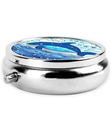Small Whale Swimming Round Pill Box - 3 Compartment Portable Travel Organizer for Pills - Buy Online on GoSupps.com