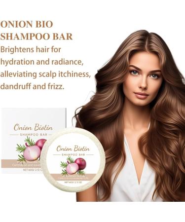  HASAIKA Onion Shampoo Bar Onion Shampoo Soap Cleans and Nourishes Strengthens Hair Strands Suitable for All Hair Types (60g) - Buy Online on GoSupps.com