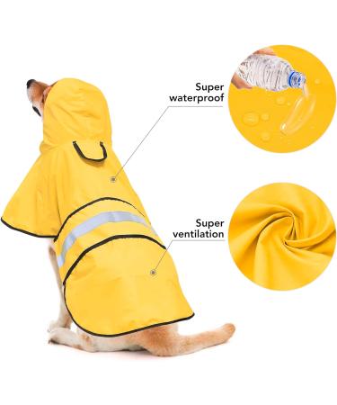 Buy Weesiber Reflecting Waterproof Dog Raincoat - Adjustable Pet Jacket with Hood for Small to Large Dogs - Lightweight Smell-Free Poncho (Medium Yellow) - Buy Online on GoSupps.com