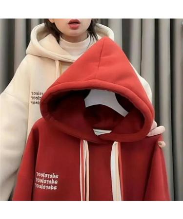 CBLdF Ladies Hoodies Women Autumn Winter Velvet Thickened Three-row Embroidered Letter Hooded Sweatshirt Casual All-match Pullover Yellow XL - Buy Online on GoSupps.com