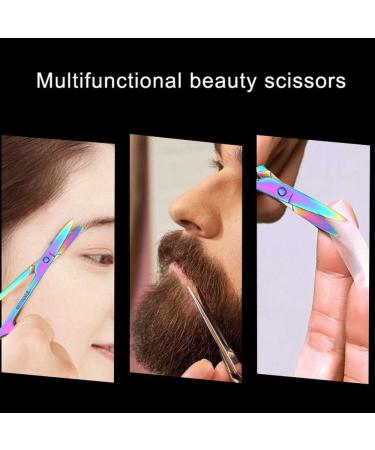 Eyebrow and Lash Scissors - Stainless Steel Small Brow Trimming Tool for Women - Perfect for Nose, Beard, Mustache, and Facial Hair - Black Gold Multicolored - Buy Online on GoSupps.com