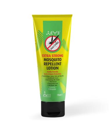 THEYE Mosquito Repellent Cream - Extra Strong/Tropical Strength - 100% Natural Deet Free No Preservatives - Safe Insect/Midge Repellent for Adults Children & The Environment - 75ml
