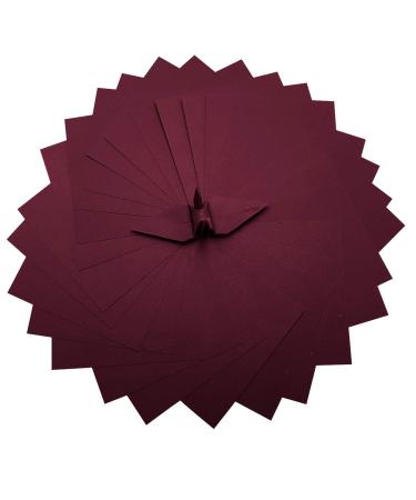 100 Origami Paper Double Sided Color Sunrise 3x3 inches Square Easy Fold Paper for Folding Paper, Origami Cranes, Scrapbook Paper (#S09 Burgundy)