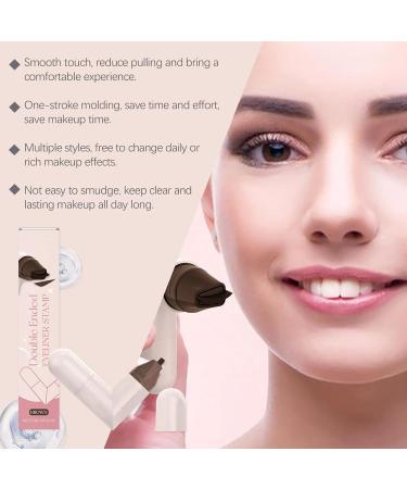 Eye End Stamp Double Tip Women Makeup Eye End Wing Stamp Quick Dry Stencil Cosmetics Smudge Resistant for Travel Dating Wedding Brown - Buy Online on GoSupps.com