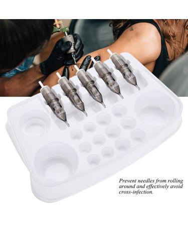 Disposable Plastic Tattoo Cartridge Tray - 12pcs Needle Holder Stand | Tattoo Plate TYPE 2 - Buy Online on GoSupps.com