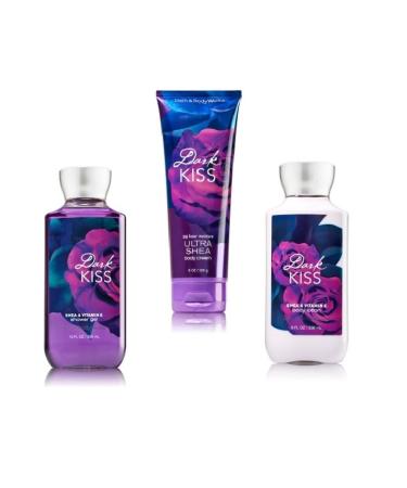 Bath & Body Works Signature Collection Dark Kiss Gift Bag Shower Gel Ultra Shea Body Cream & Body Lotion