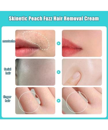 Peach Hair Removal Cream Upper Lip Hair Removal Cream for Women Refreshing and Gentle Facial Hair Removal for Facial Mustache Lip Hair Fine Hair (3pcs) - Buy Online on GoSupps.com