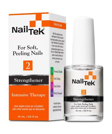 Nail Tek Intensive Therapy 2, Nail Strengthener for Soft and Peeling Nails, 0.5 oz x 1-Pack 0.5 Fl Oz (Pack of 1) Intensive Therapy 2
