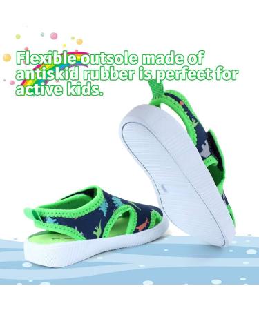 Tombik Toddler Aquatic Water Shoes - Beach Sandals for Boys/Girls (8 Toddler, Blue/Green/Dinosaur) - Buy Online on GoSupps.com