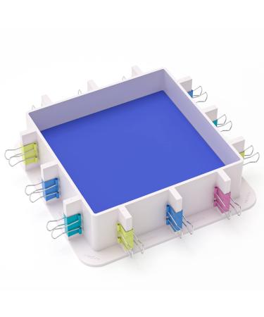 Nicpro Adjustable Molds Housing for Silicone Mold Making, Reusable Plastic Housing Frame Mold Making Silicone Rubber, for Resin Molds Kit, Soap Molds, Candle Molds with Binder Clips, Double-Sided Tape