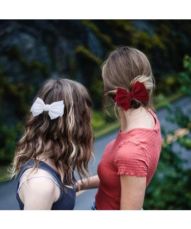 French Hair Bow Clips Set - 6 Pcs Hair Barrettes & Accessories for Women, Girls, & Ladies - Buy Online on GoSupps.com