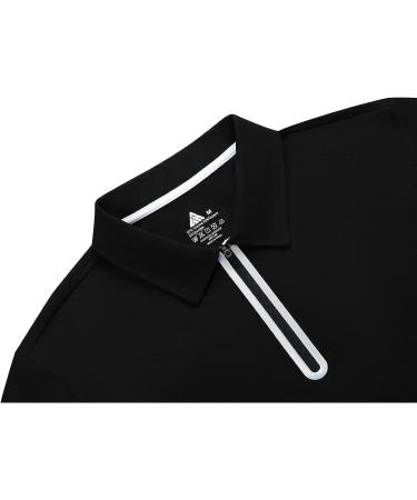 SECOOD Men's Short Sleeve Polo Shirt - Moisture Wicking Golf & Tennis T-Shirt (Black, X-Large) - Buy Online on GoSupps.com