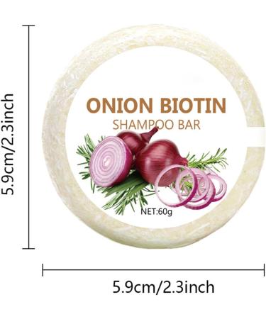 3PC Onion Biotin Shampoo Bars Onion Rosemarin Shampoo Deep Cleansing and Hydration Shiny and Healthy Hair Suitable for All Hair Types - Buy Online on GoSupps.com
