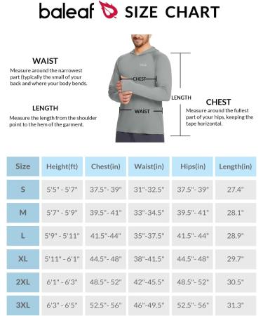 Baleaf Men's Sun Protection Hoodie Shirt UPF 50+ Long Sleeve Lightweight Rash Guard SPF T-Shirt - Gray, Medium - Buy Online on GoSupps.com