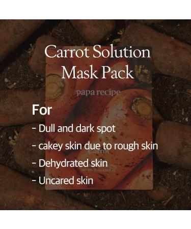 Papa Recipe Eggplant & Carrot Sheet Mask - Hydrating & Soothing for Sensitive Skin | Acne-Prone, Dull, and Uneven Skin | Radiant Complexion | 10 Sheets - Buy Online on GoSupps.com