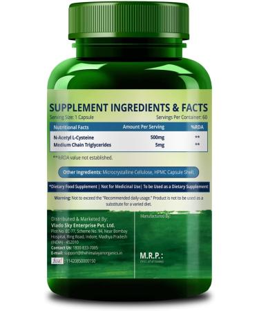 Generic N-Acetyl L-Cysteine | Non-GMO | Gluten-Free | Supports Respiratory Health & Glutathione Production (60 Capsules) - Buy Online on GoSupps.com