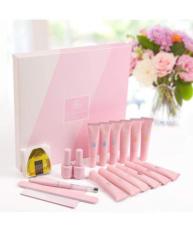Makartt QikGel Nail Building Kit - Clear Pink All-in-One Gel Builder Set with 12 Vibrant Colors - Ideal for French Nail Art Designs - LED Lamp Required - Buy Online on GoSupps.com