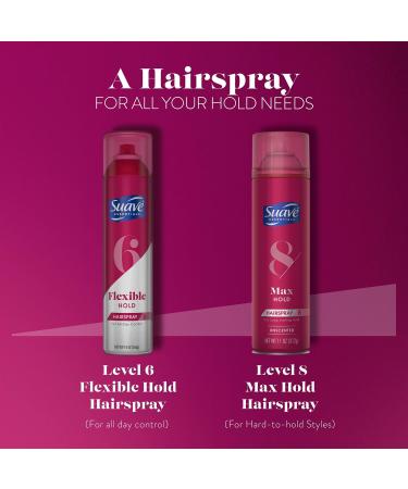 Suave Hairspray for Women Variety 2-Pack Flex Control Scented + Max Hold Unscented Hair Spray for Fine Hair Wavy Sleek Curly Hair Styling - Buy Online on GoSupps.com