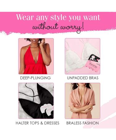 Hollywood Fashion Secrets Breast Lift Tape - Clear, 4 Pairs for Instant Lift - Buy Online on GoSupps.com