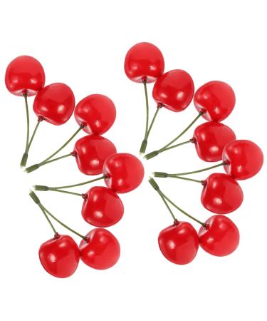 Zerodeko 10pcs Artificial Cherry Fake Cherries Fruit Cognitive Toy Home Kitchen Fruit Decoration Photo Props Fruits Cake Topper Faux Cherries Cherry Tomatoes Child Plastic Kitchen Cabinet