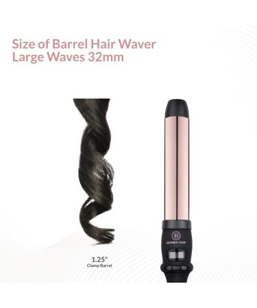 Bombay Hair 32mm Digital Curling Wand - Professional Titanium Curling Wand for Long Lasting Curls - Rose Gold Ceramic Curler for Salon Quality Hair Styling - Buy Online on GoSupps.com