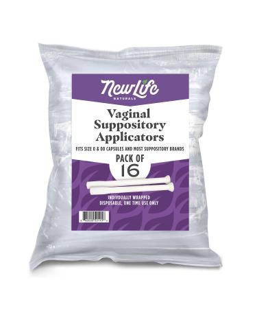 NewLife Naturals Disposable Vaginal Applicators for Vaginal Suppositories Vaginial Applicator Inserter for Boric Acid Suppositories Size 0 and 00 16 Pack