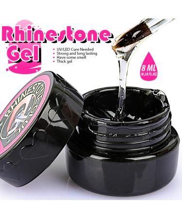 Teenitor Rhinestone Resin Glue Kit - 8ml Gem Gel, 3 Nail Brushes, Wax Pen, Tweezers - Nail Art Decoration Tools (UV/LED Cure) - Buy Online on GoSupps.com