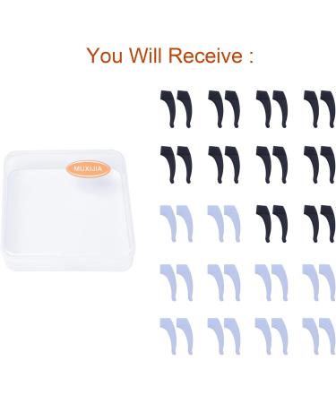 MUXIJIA 20 Couples Anti-Slip Silicone Glasses Ear Hooks - Soft Comfort Holders 10 Black + 10 White Perfect Glasses Anti-Slip Accessories for All Eyewear - Buy Online on GoSupps.com