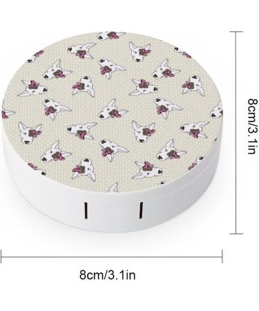 Cute Bull Terrier Dog Face Contact Lens Kit Storage Box - Round Case with Mirror - Buy Online on GoSupps.com