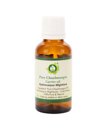 R V Essential Pure Chaulmoogra Carrier Oil 10ml 0338oz Hydnocarpus Wightiana 100 pure and natural cold pressed Pure Chaulmoogra Carrier Oil