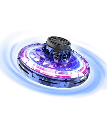 Fidget Flying Spinner with Lights,Hand Operated Mini Drones for Kids, Ufo Magic Ball Indoor Outdoor Game Fun Things Yard Toys,Cool Stuff Gadgets Christmas Birthday Gifts for Boys Girls Teens 8 9 10 + Blue