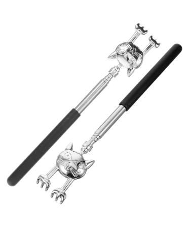 Beaupretty 2st portable scratching tool backkratzstock inserable scratch claw stainless steel inoxlm massage device massage tools back scratch for men back scratches for women manual