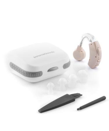 Innovagoods compact retro earphone amplifier class IIa ergonomic and adaptable adjustable volume setting and control button cleaning sticks and brushes included.