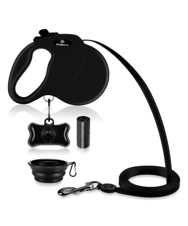 Philorn Retractable Dog Leash Heavy Duty 16FT Extendable Dog Lead- Tangle Free One Button Break & Lock Anti-Slip Rubber Handle Reflective Extending Lead for Large Pet up to 110lbs L | 16FT | 110LB Black