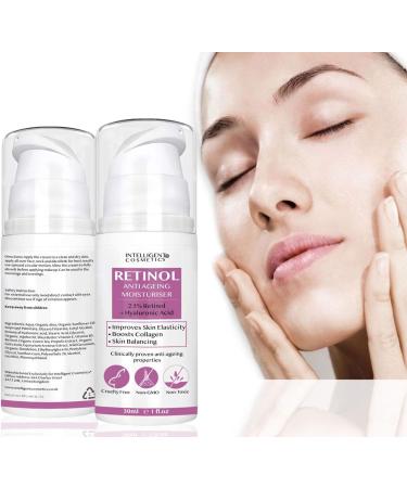 2.5% Retinol Collagen Rejuvenating Cream with Hyaluronic Acid Vitamin E Vitamin B5 and Organic Facial Oils Anti Ageing - Wrinkle Moisturiser for Younger Looking Skin 30ml - Buy Online on GoSupps.com