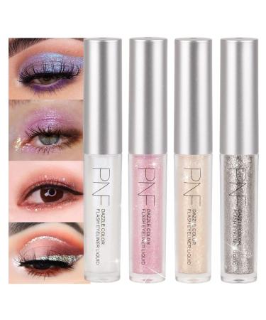 4 Colors Liquid Glitter Eyeshadow Eyeliner Eye Makeup Sticks.Waterproof Pink Golden Liquid Sparkle Eye Shadow Eyelid.Quick-Drying glitter sombra de ojos 4-glitter