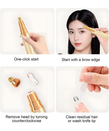 Nose trimmer for women facial shaver safe electric facial shaver efficient eyebrow shaver portable facial shaver eyebrow trimmer P Gold - Buy Online on GoSupps.com