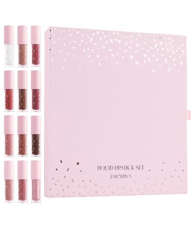 Rouge L vres Mat Maquillage Gloss 12 Couleurs R sistant l'Eau Rouge L vres Non Collant en Format Pot | Pour Shopping R paration Femmes Fille Voyage D placement Professionnel Sc ne Rendez-vous R