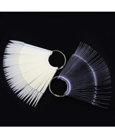 Lurrose 50pcs Clear False Nail Tips - Stiletto Nail Display Stick for Training & Color Showcase - Perfect for Nail Polish - International Shipping Available - Buy Online on GoSupps.com